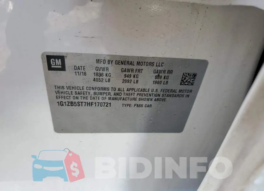 1G1ZB5ST7HF170721 Photo# 12