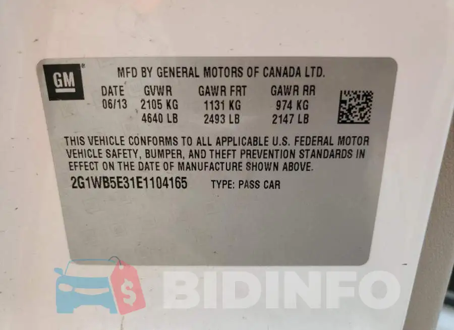 2G1WB5E31E1104165 Photo# 12