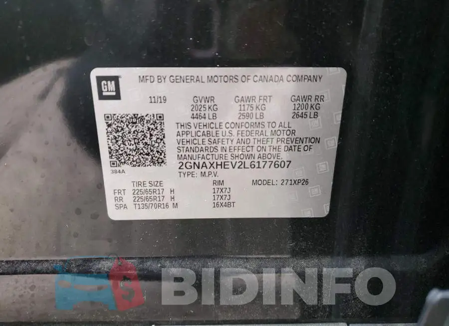 2GNAXHEV2L6177607 Photo# 13