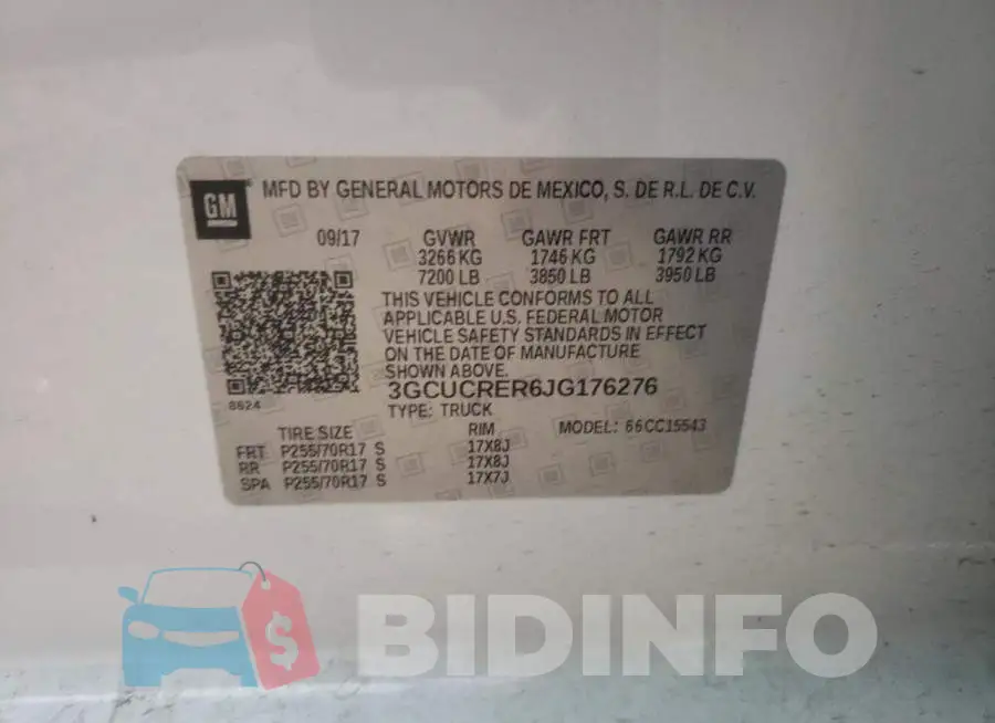 3GCUCRER6JG176276 Photo# 13