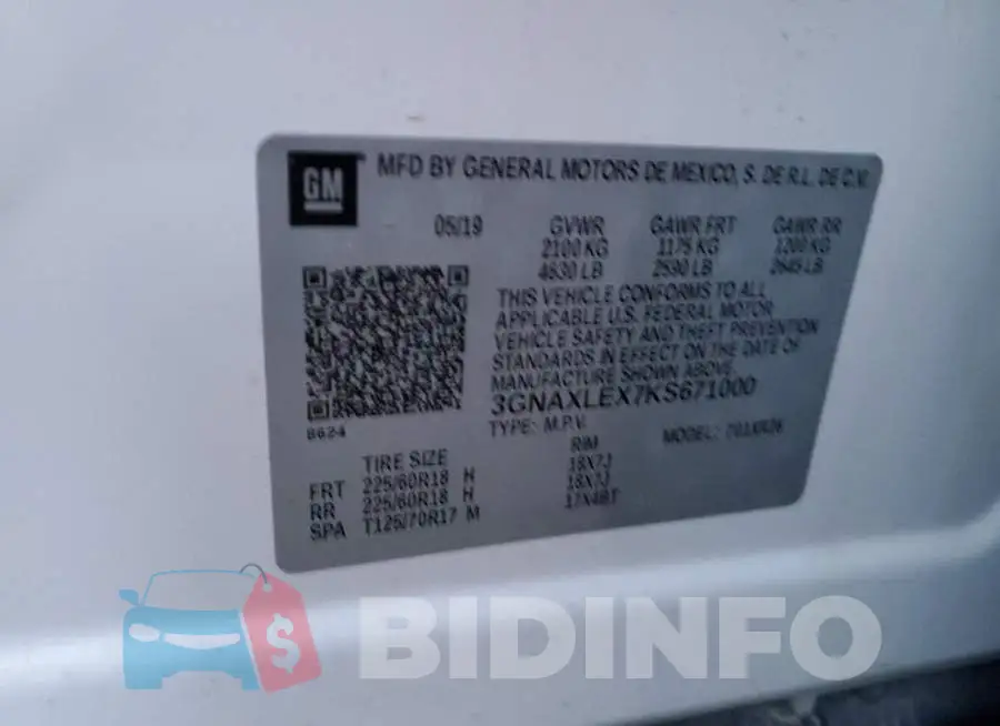 3GNAXLEX7KS671000 Photo# 14