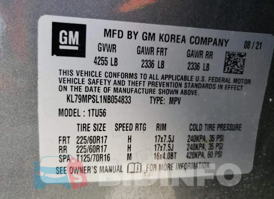 KL79MPSL1NB054833 Photo# 14