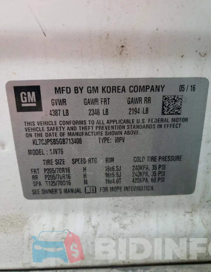 KL7CJPSB5GB713408 Photo# 13