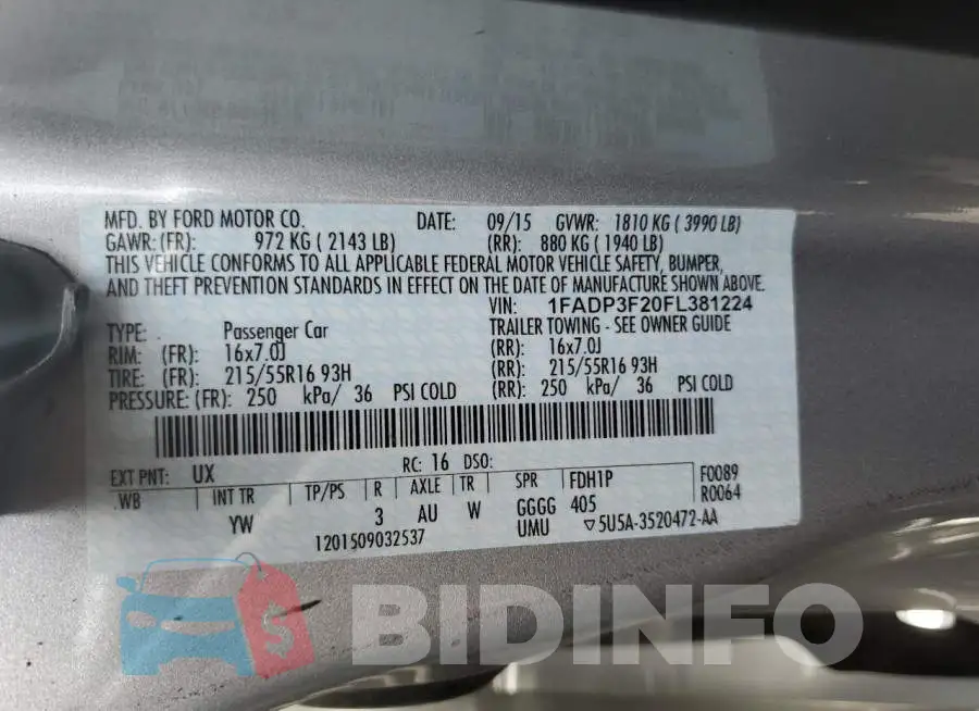 1FADP3F20FL381224 Photo# 12