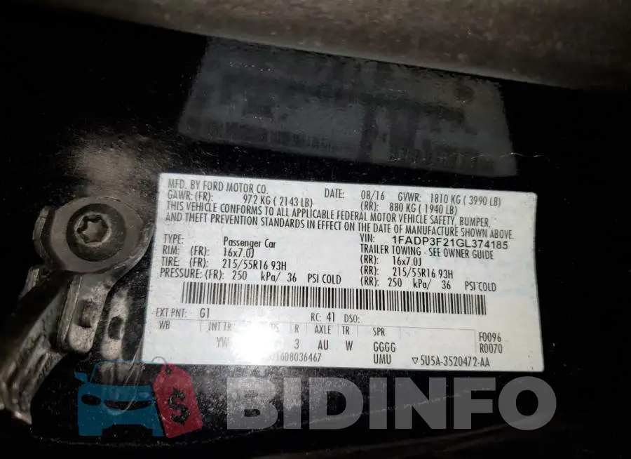 1FADP3F21GL374185 Photo# 12