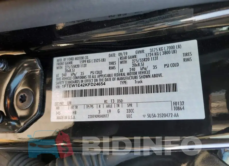 1FTEW1E42KFD24654 Photo# 12