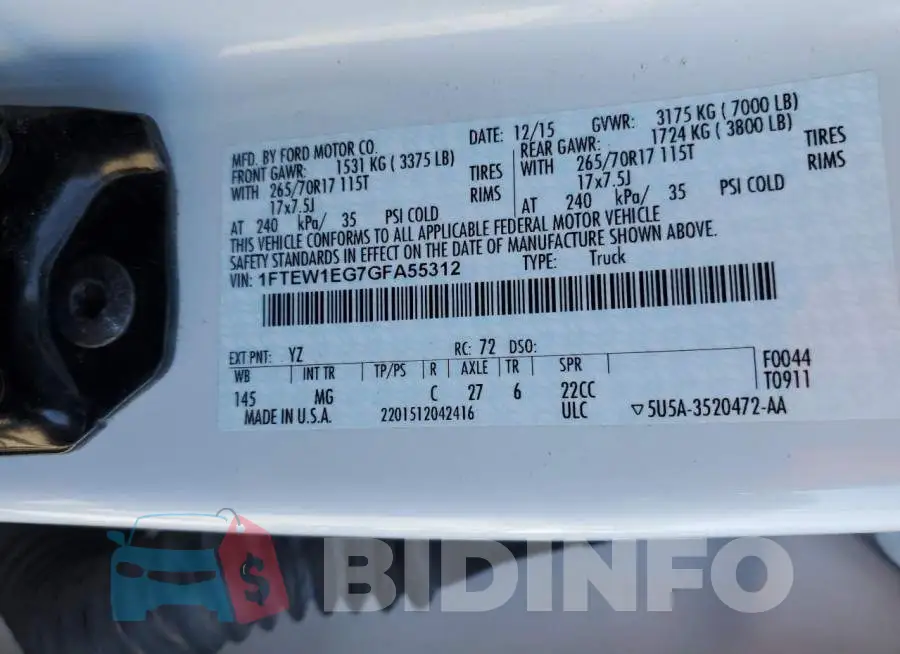 1FTEW1EG7GFA55312 Photo# 12