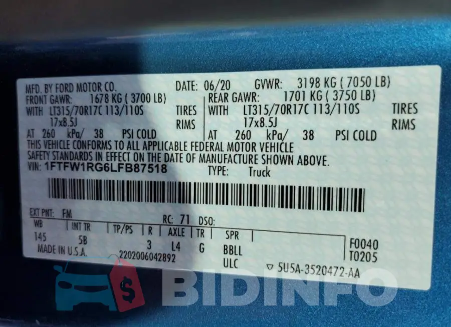 1FTFW1RG6LFB87518 Photo# 12