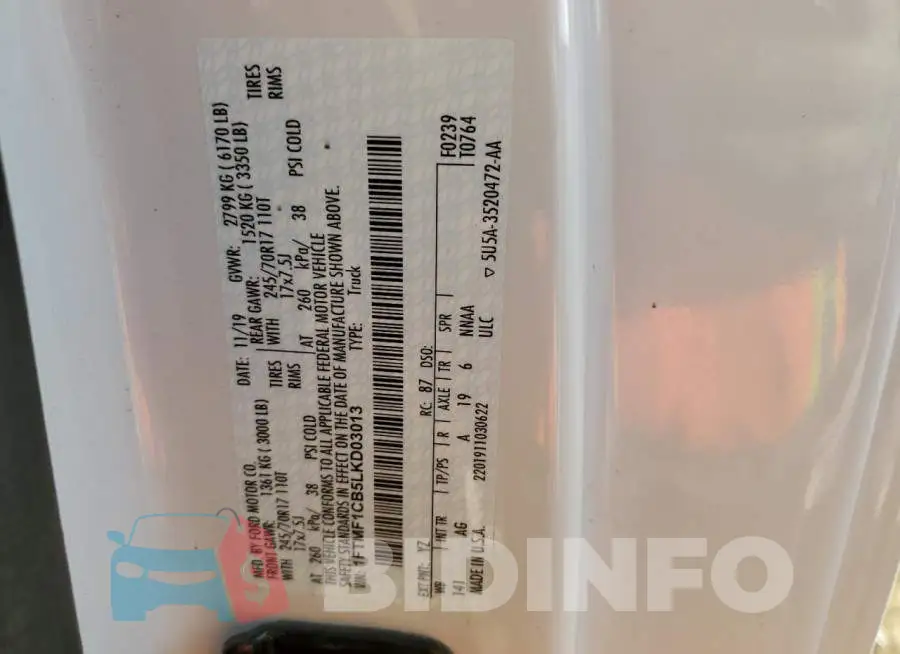 1FTMF1CB5LKD03013 Photo# 13