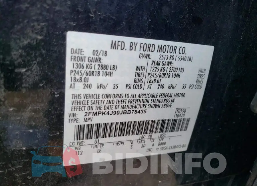 2FMPK4J90JBB78435 Photo# 12