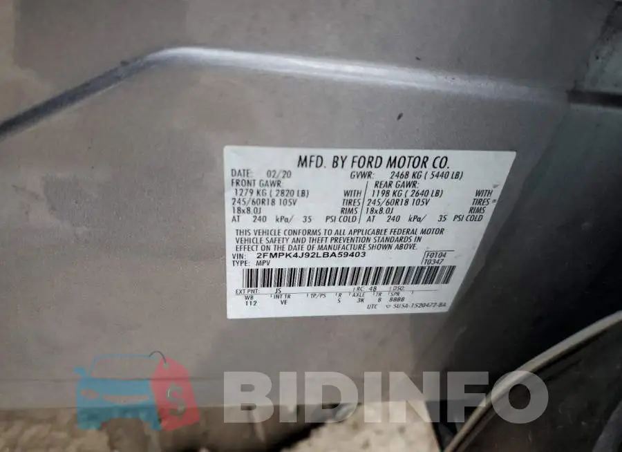 2FMPK4J92LBA59403 Photo# 13