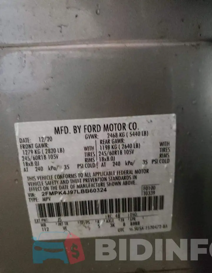 2FMPK4J97LBB60324 Photo# 13