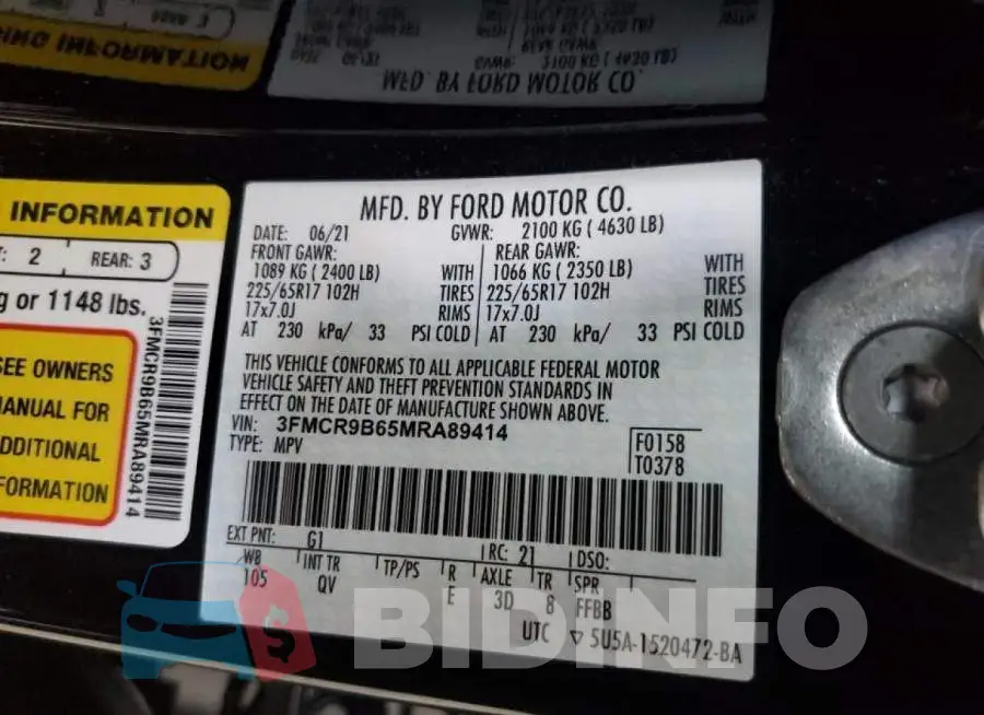3FMCR9B65MRA89414 Photo# 13