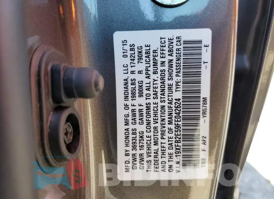 19XFB2E59FE042624 Photo# 12