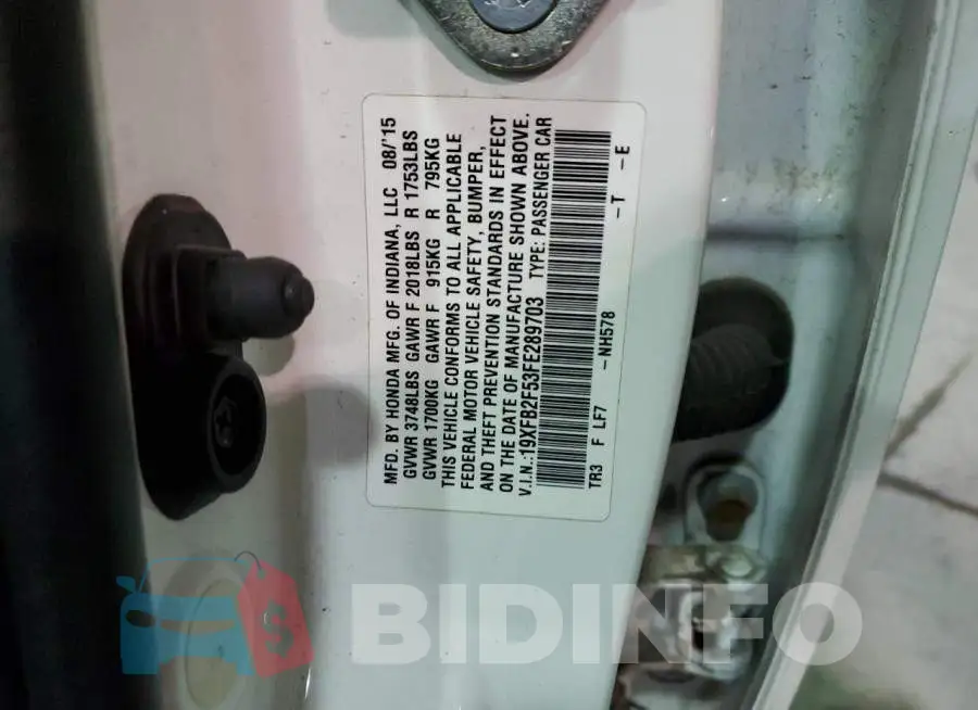 19XFB2F53FE289703 Photo# 12