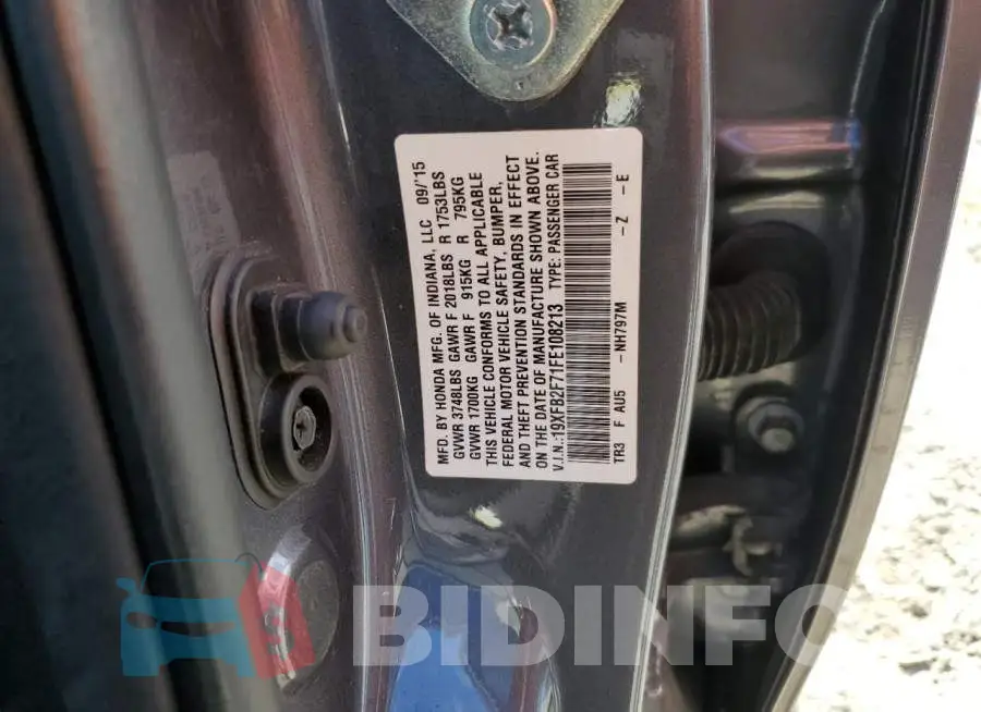 19XFB2F71FE108213 Photo# 10