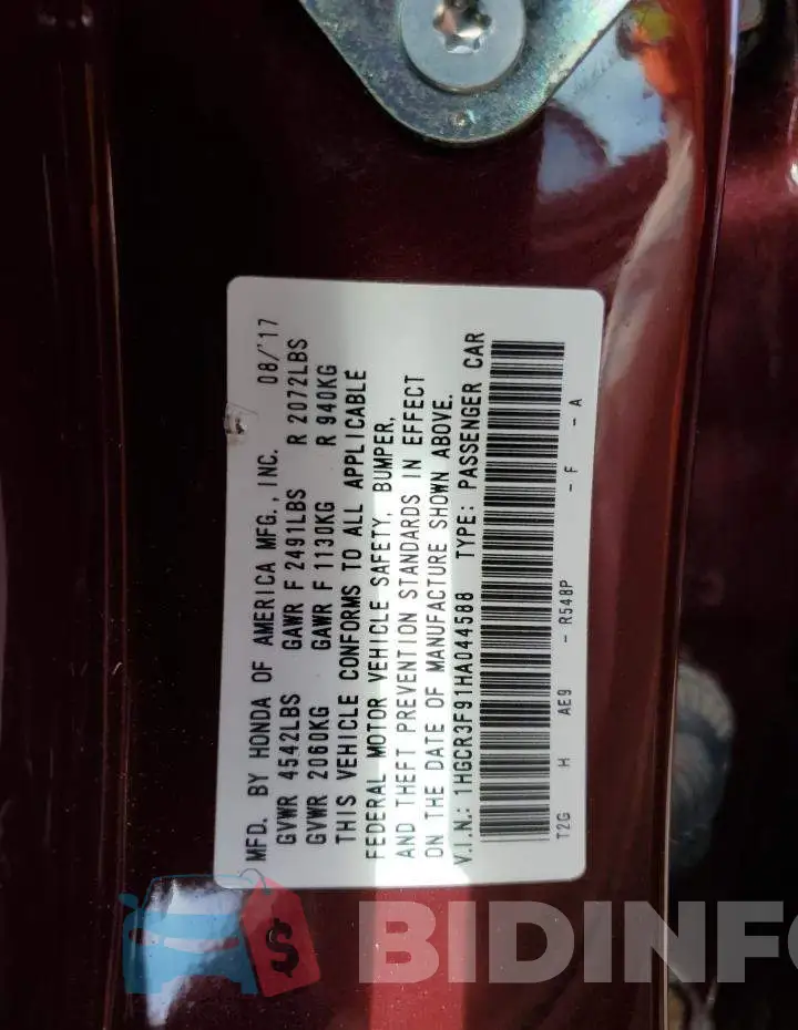 1HGCR3F91HA044588 Photo# 12