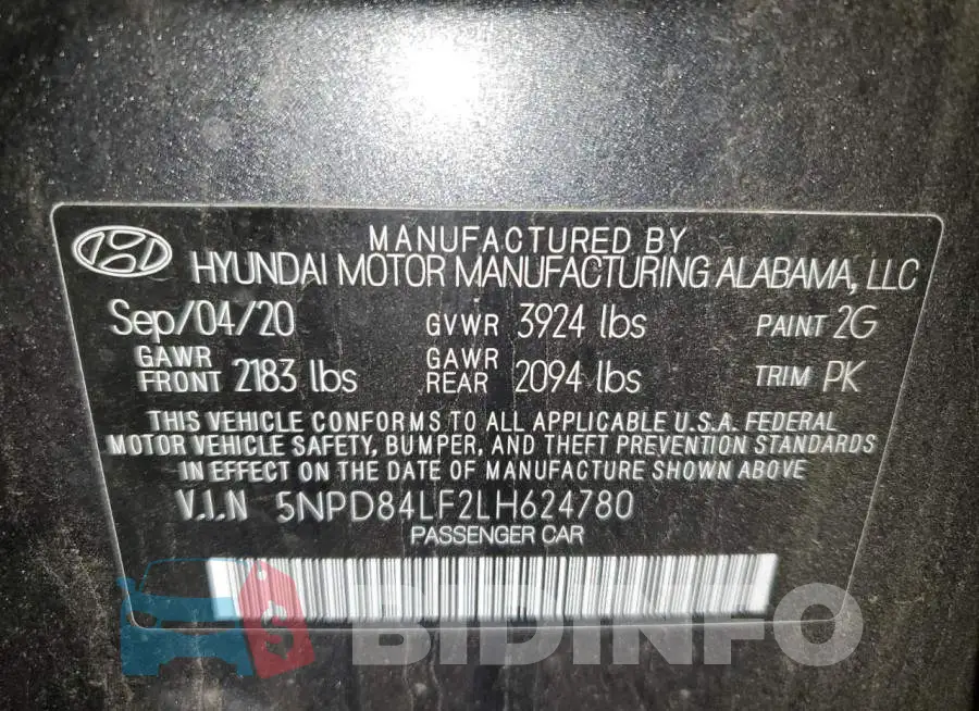 5NPD84LF2LH624780 Photo# 12