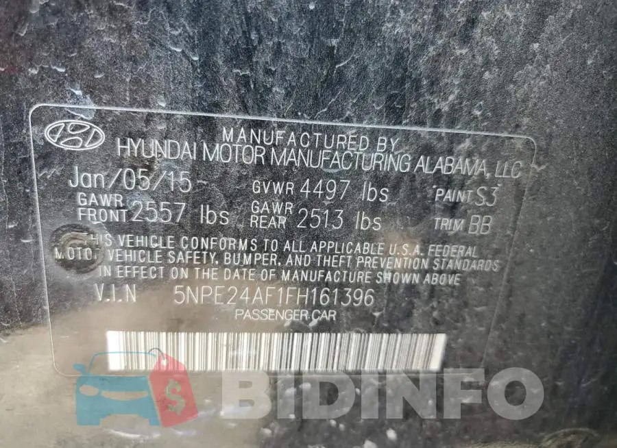 5NPE24AF1FH161396 Photo# 13