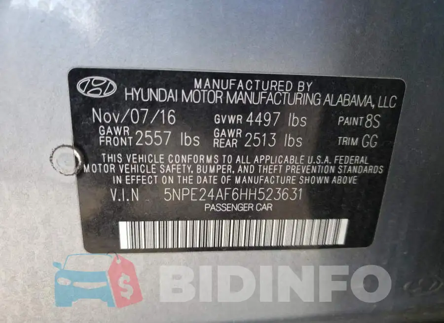5NPE24AF6HH523631 Photo# 12