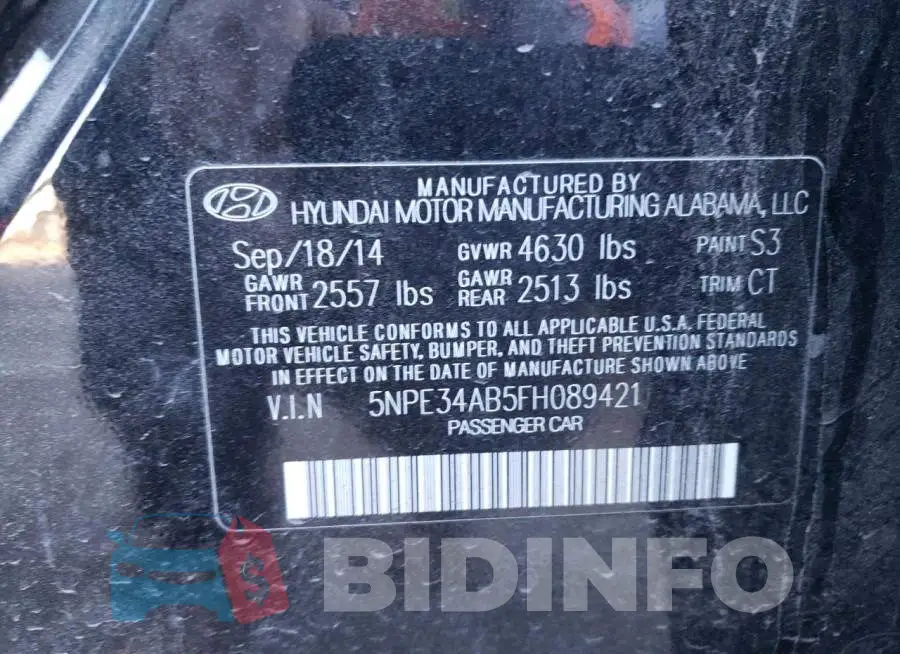 5NPE34AB5FH089421 Photo# 12