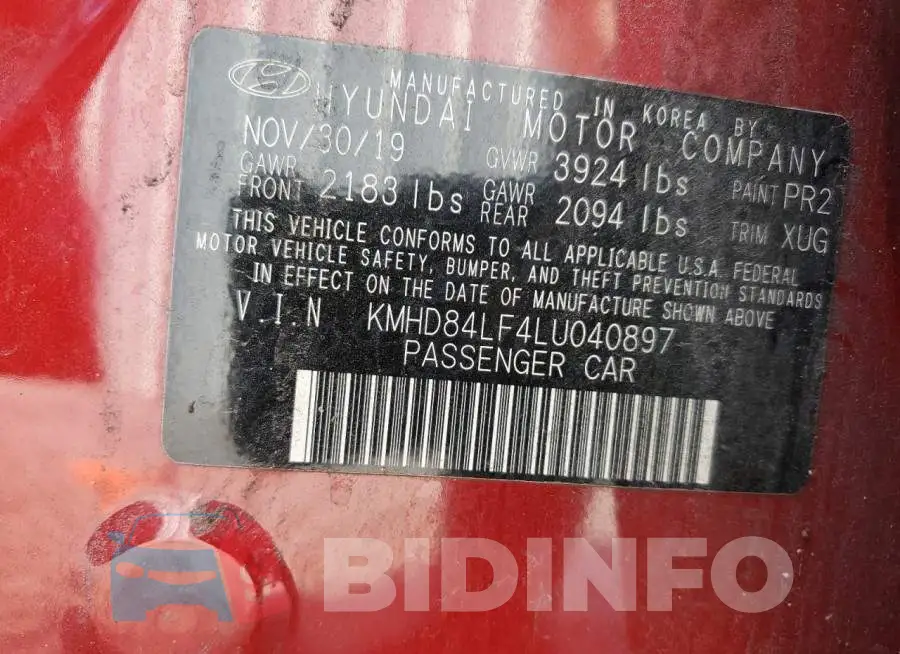 KMHD84LF4LU040897 Photo# 13