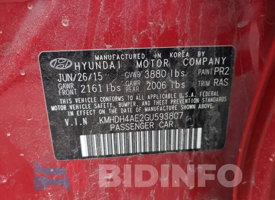 KMHDH4AE2GU593807 Photo# 13
