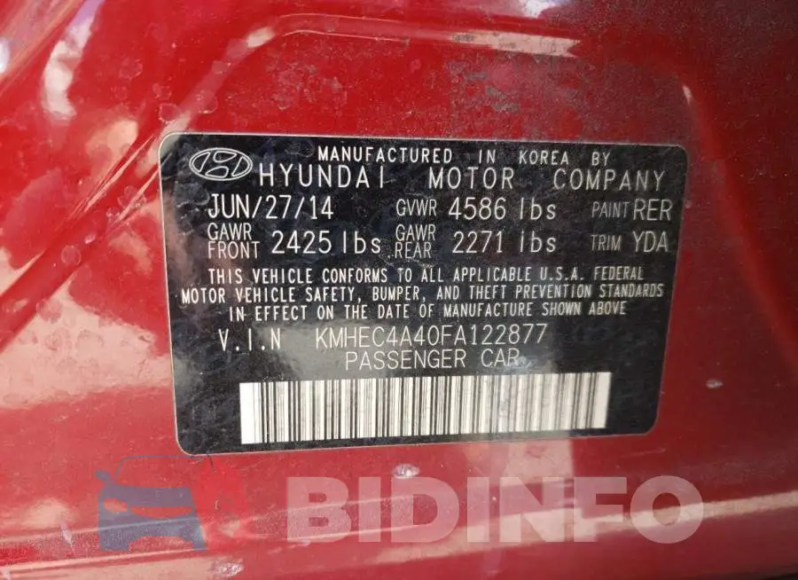 KMHEC4A40FA122877 Photo# 12