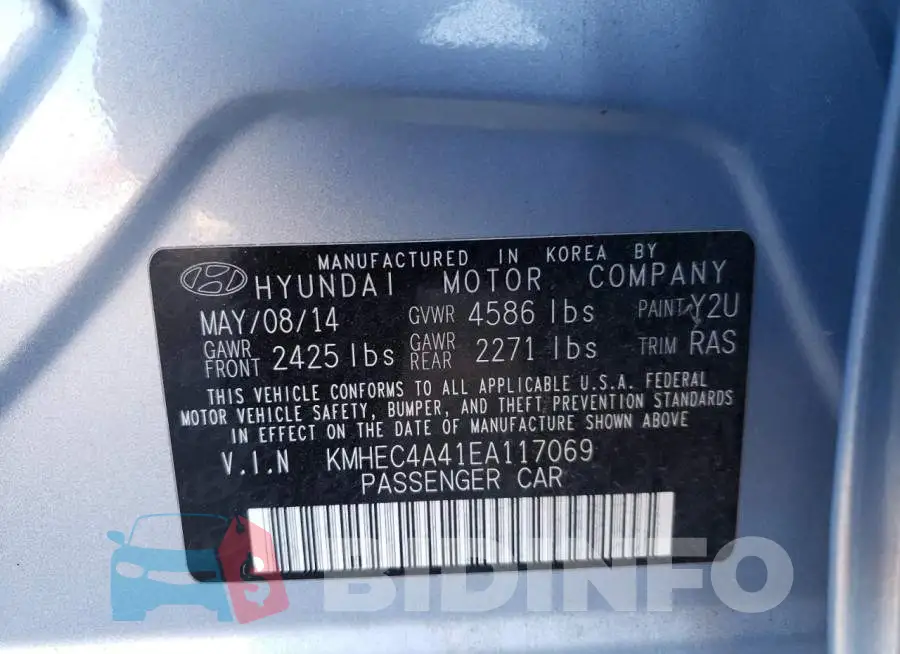 KMHEC4A41EA117069 Photo# 12