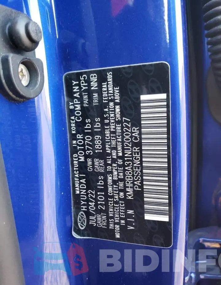 KMHRB8A31NU200227 Photo# 12