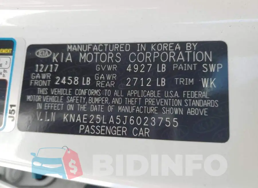 KNAE25LA5J6023755 Photo# 13