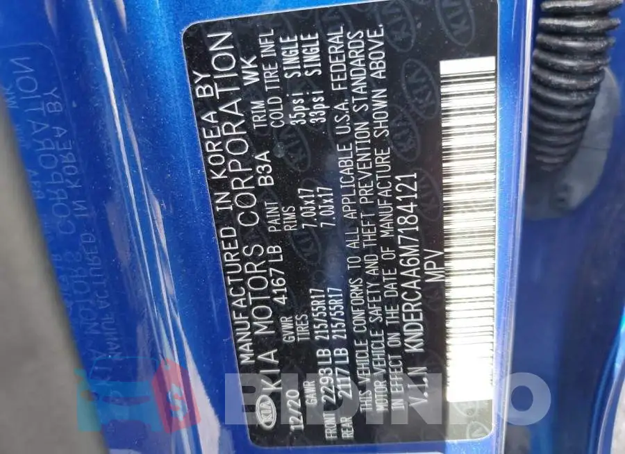 KNDERCAA6M7184121 Photo# 12