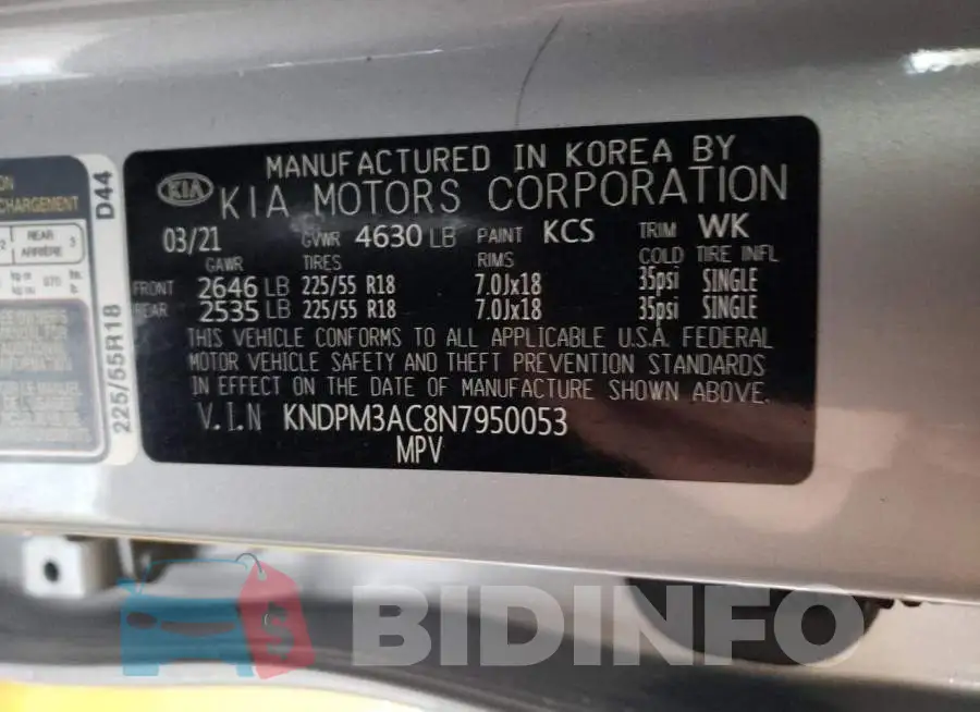 KNDPM3AC8N7950053 Photo# 13