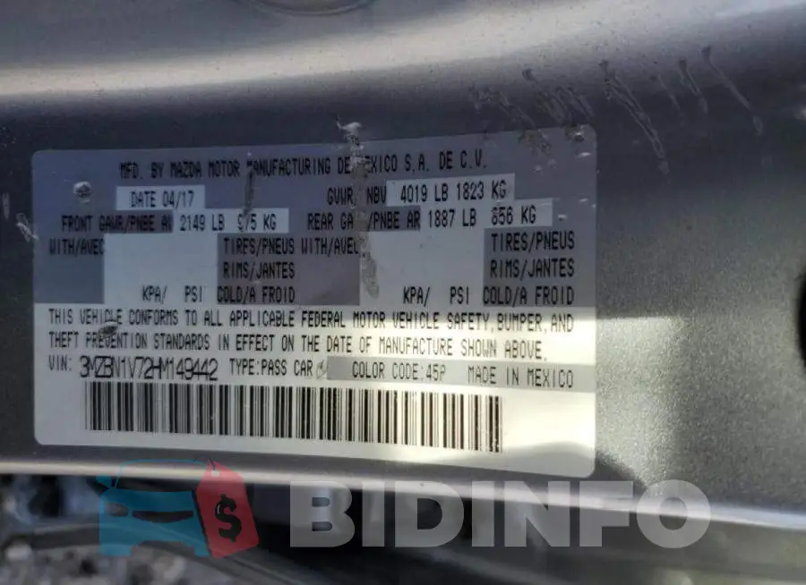3MZBN1V72HM149442 Photo# 12