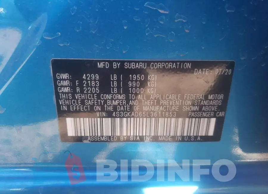4S3GKAD65L3611853 Photo# 13