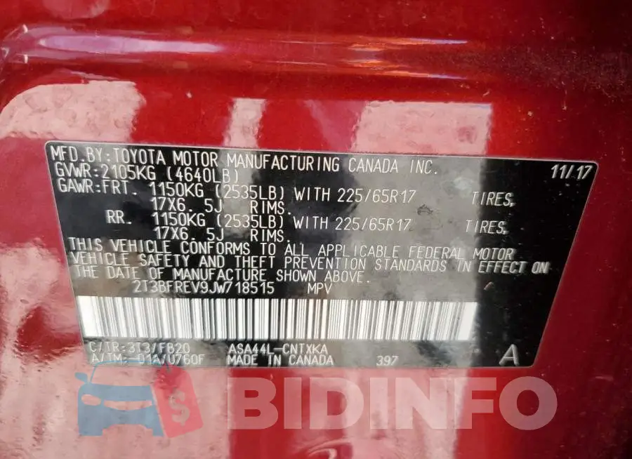 2T3BFREV9JW718515 Photo# 13