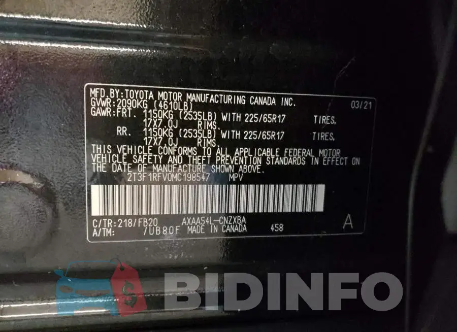 2T3F1RFV0MC198547 Photo# 14