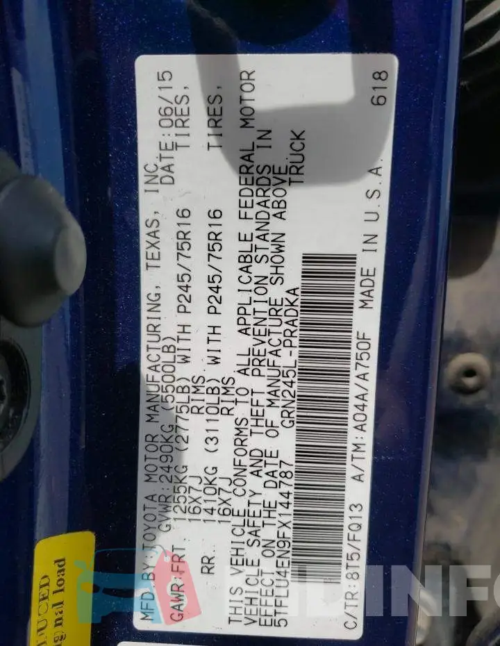 5TFLU4EN9FX144787 Photo# 12