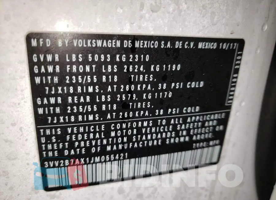 3VV2B7AX1JM055421 Photo# 13