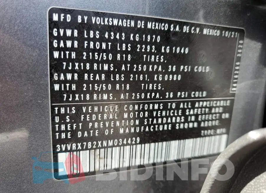 3VVRX7B2XNM034429 Photo# 13