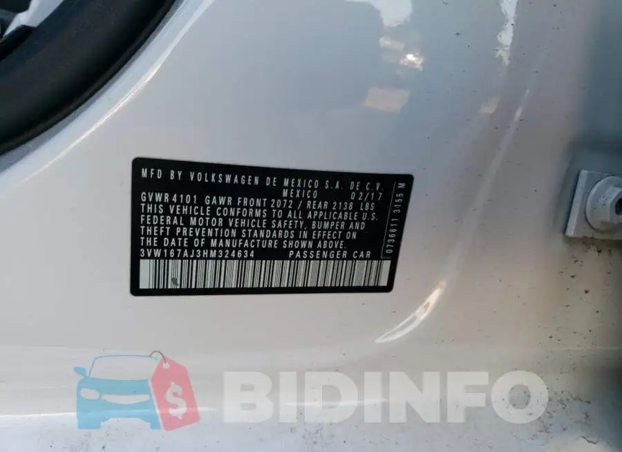 3VW167AJ3HM324634 Photo# 12