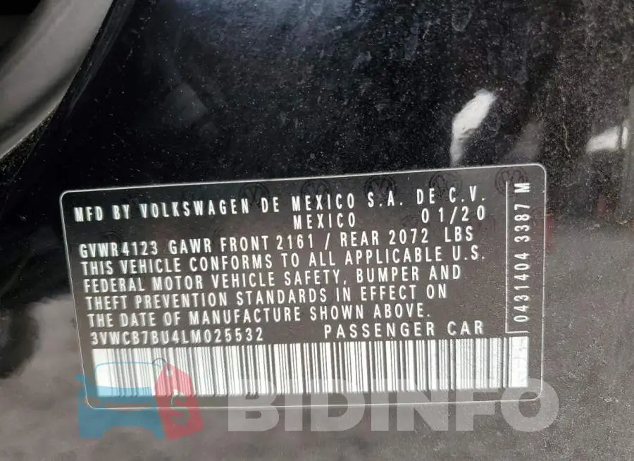 3VWCB7BU4LM025532 Photo# 12