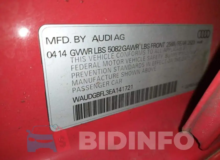 WAUDGBFL3EA141721 Photo# 12