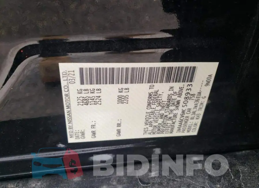 1N4AA6CV6MC508933 Photo# 12