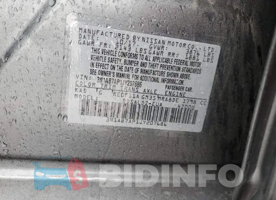 3N1AB7AP1JY207686 Photo# 12