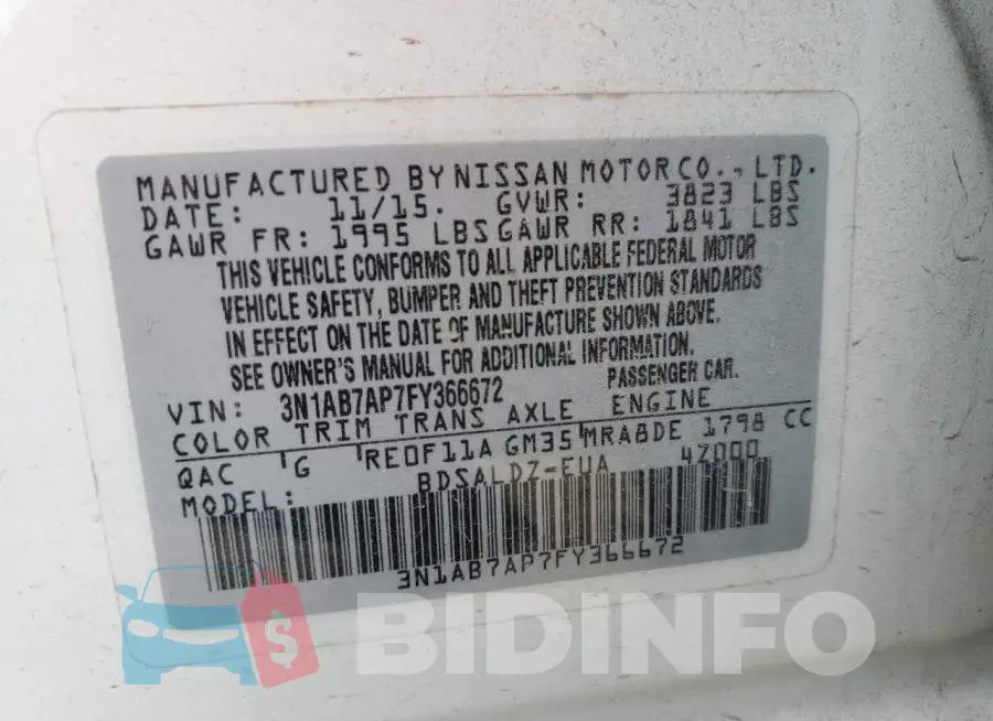 3N1AB7AP7FY366672 Photo# 12