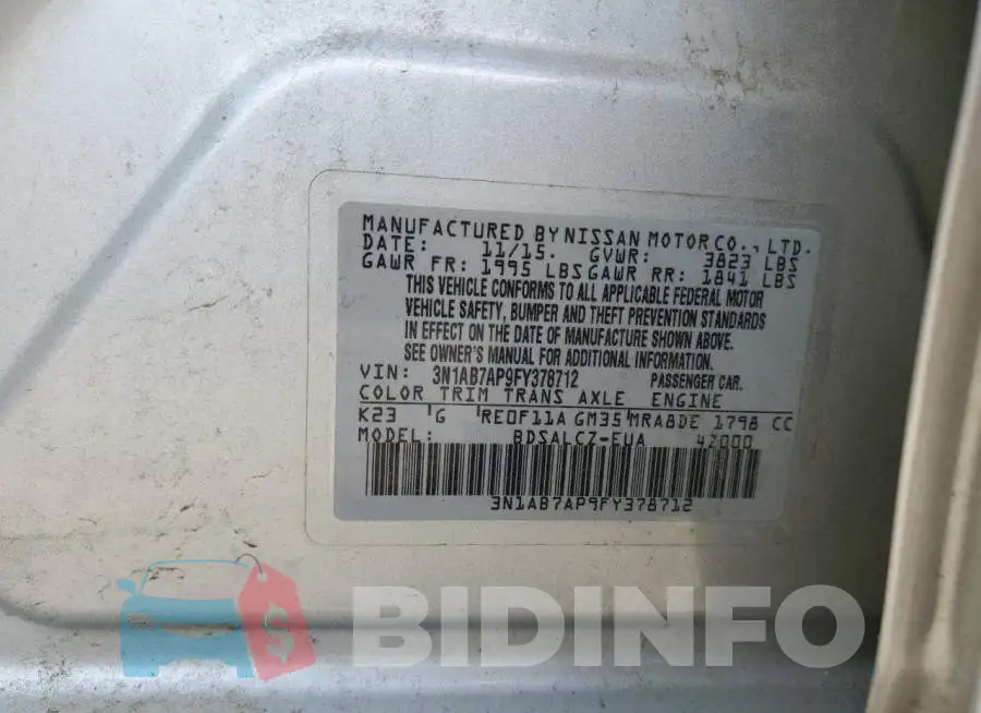 3N1AB7AP9FY378712 Photo# 12