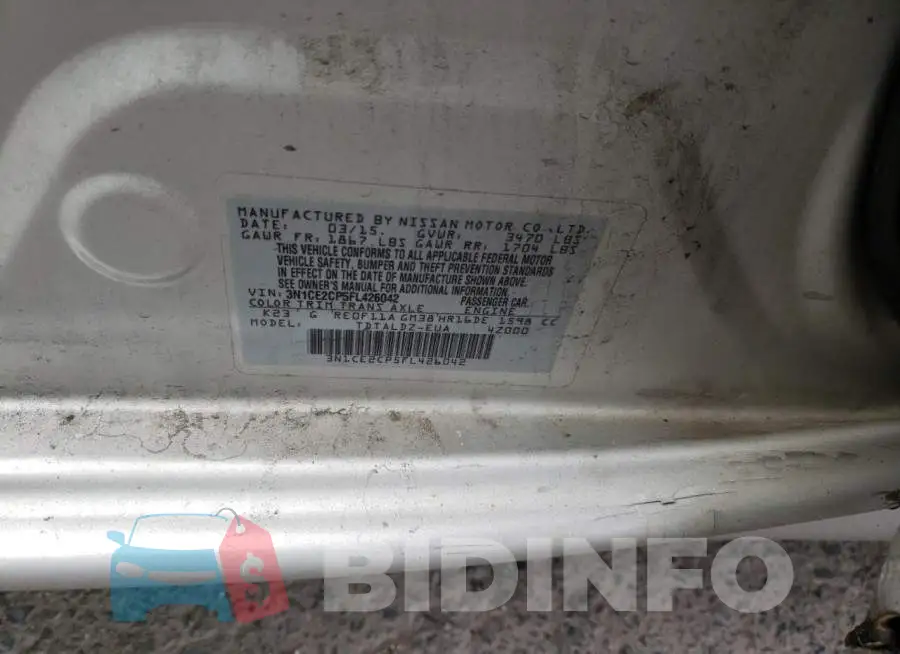 3N1CE2CP5FL426042 Photo# 13