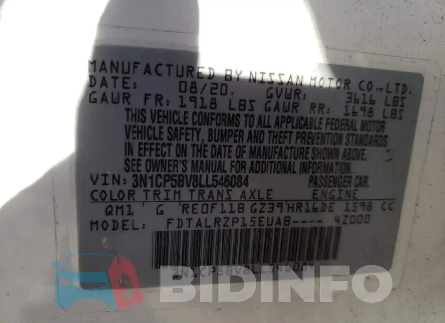 3N1CP5BV8LL546084 Photo# 12
