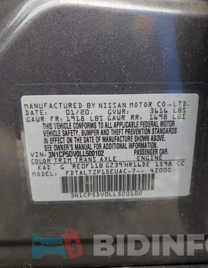 3N1CP5DV0LL500102 Photo# 13
